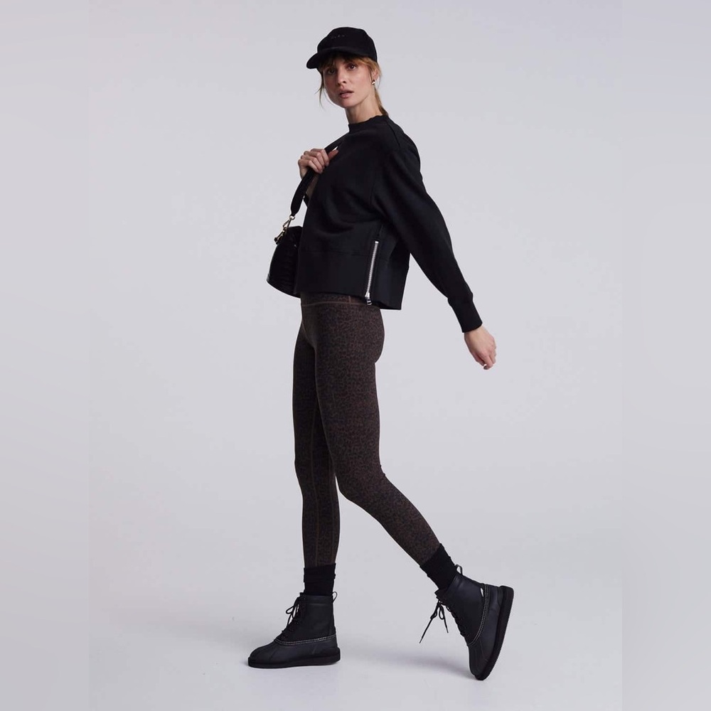 Varley Women’s Eton Sweatshirt in Black, Large, side zippers, crew neck